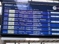 ミュンヘン中央駅の電光掲示板　