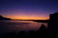 ホテルからのレマン湖夕景
