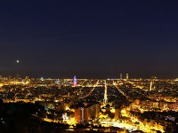 バルセロナの夜景。観光客はあまりいないカルメル要塞より