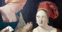 ド・ラ・トゥールの女いかさま師の悪だくみの目つき（笑）