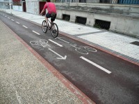 自転車専用道路 ： 専用信号機もある