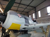 ◆ラーツェン・ハノーバー航空博物館 ： 見学者は私一人だけ。すると係員の方が戦闘機（フォッケウルフ）のコクピットに乗せてくれました