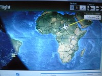 ドバイからアフリカコンゴ上空を飛行中